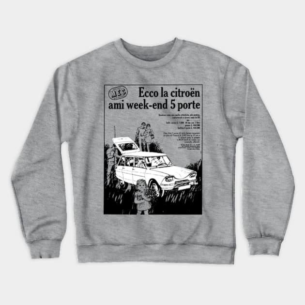 1960s AMI WEEK-END - advert Crewneck Sweatshirt by Throwback Motors